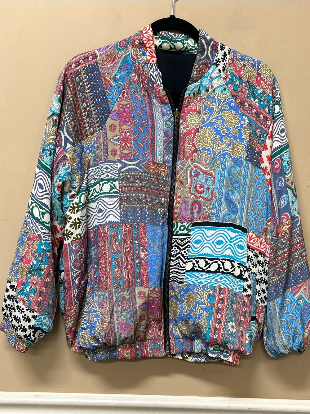 Earthbound Trading Co Mixed Print Reversible Jacket Women Size M